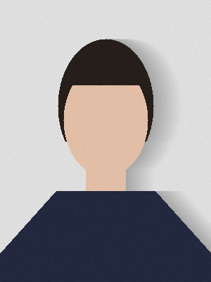 明るい灰色の壁の前に、黒い髪・肌色の顔・紺の上着の人物が描かれた模式図。人物の右側の壁に、輪郭に沿って灰色の影が落ちている
